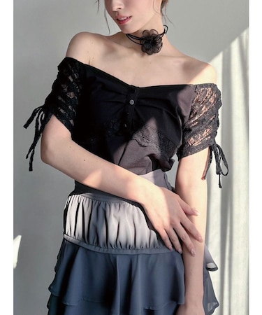 レースドッキングTシャツ