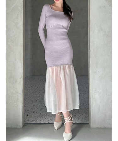 ヘムシアーマーメイドニットワンピース