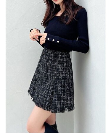 シンプルデザインニットトップス