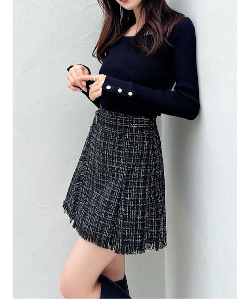 シンプルデザインニットトップス