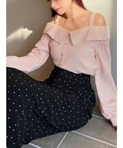 ダブルストラップオフショルブラウス
