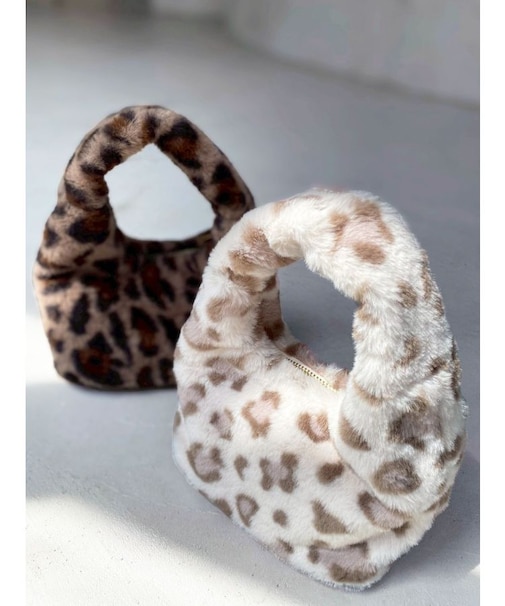 レオパードフェイクファーバッグ