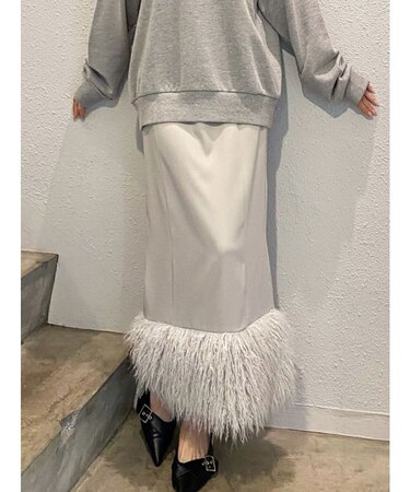 フェイクファーナロースカート