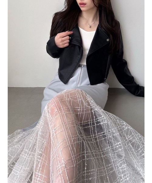 【OBLI】完売品♡スパンコールチュールスカート（ピンク）【定価¥40,700】 OBLI - オブリ 美品 スパンコールチュールスカートの通販 by