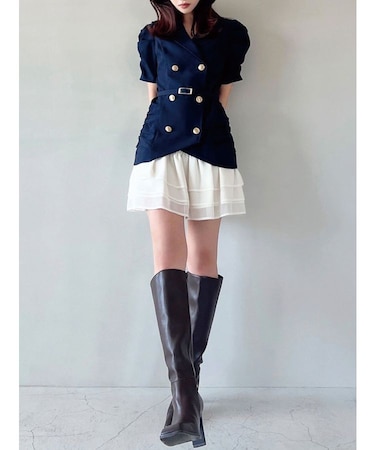 ヘムフリルテーラードミニワンピース