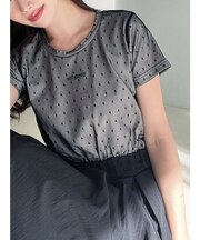 ドットチュールレイヤードTシャツ