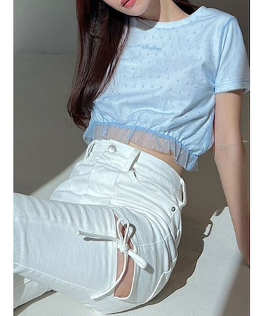 ドットチュールレイヤードTシャツ