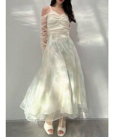 グロッシーマーブルフレアスカート