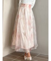 グロッシーマーブルフレアスカート