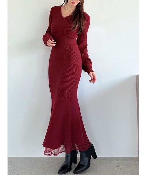 【WEB限定】カシュクールマーメイドワンピース