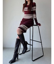 リブニットワンピース【ブルーWEB限定カラー】