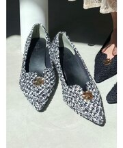 ツイード調パンプス