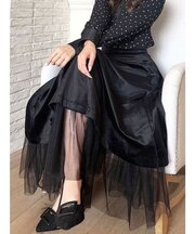 ベロアチュールロングスカート