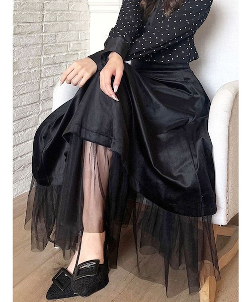 ベロアチュールロングスカート