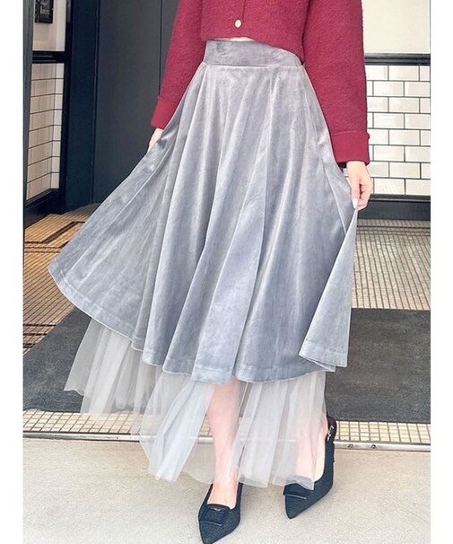 ベロアチュールロングスカート