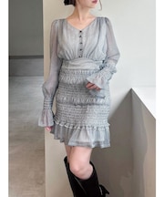 シャーリングシアーミニワンピース