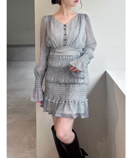 シャーリングシアーミニワンピース