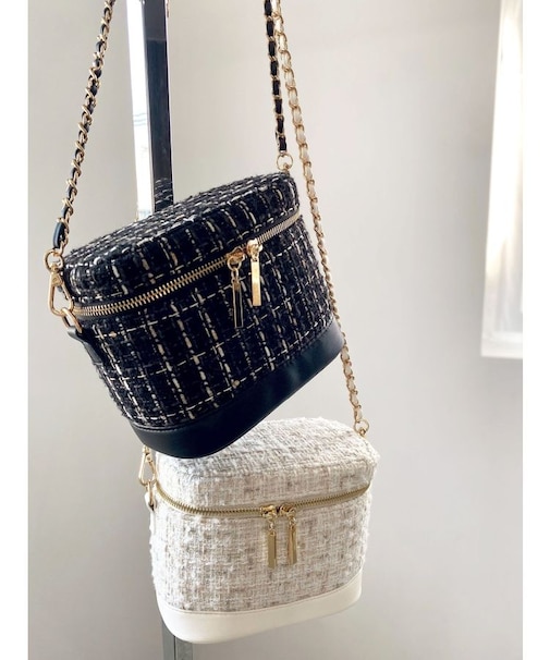 ツイードバニティバッグ