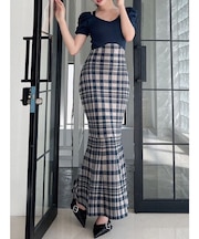 ショルダーオープンマーメイドニットワンピース