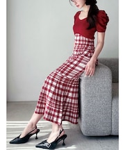 ショルダーオープンマーメイドニットワンピース