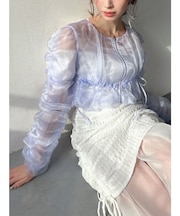 ギャザークロップドシアーブルゾン