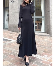 【WEB限定】ラグランスリーブニットワンピース【M】