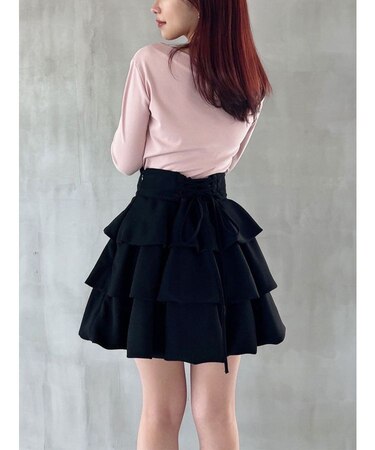 ヘムバルーンフリルミニスカート