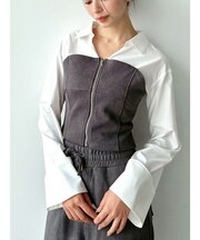 スウェットビスチェドッキングシャツ【セットアップ着用可能】