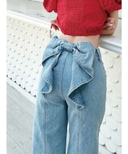 バックリボンデニムパンツ