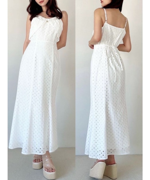 コットンレースキャミワンピース