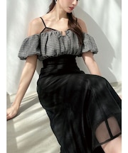 チェックコンビマーメイドワンピース