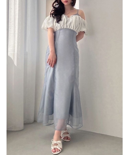チェックコンビマーメイドワンピース