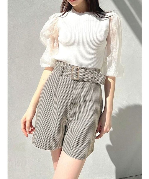 ウエストデザインショートパンツ【セットアップ着用可能】