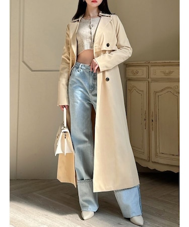 レイヤードフレアトレンチコート