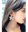 メタルフラワーピアス