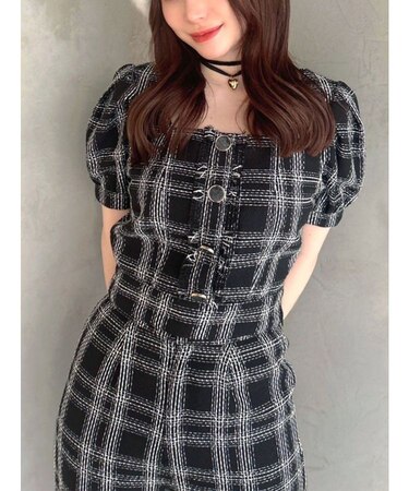 ツイードコンパクトブラウス【セットアップ着用可能】