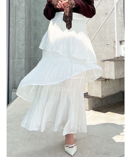 アシンメトリーティアードスカート｜リゼクシーの通販｜&mall