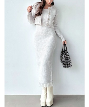フリンジニットワンピース【セットアップ着用可能】