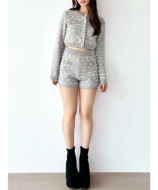 ツイードボーダーニットパンツ【セットアップ着用可能】
