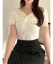 フロントノットギャザーニット