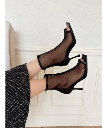 オープントゥメッシュブーツ