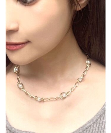 パールコンビメタルネックレス