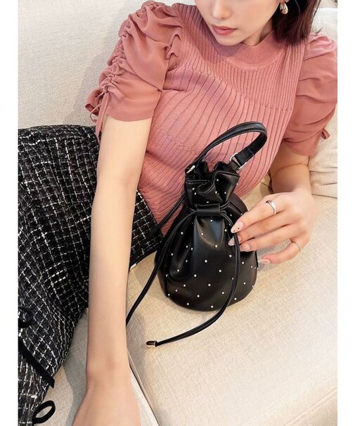 シアースリーブデザインニットトップス