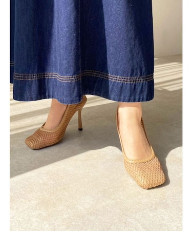 ポイントメッシュパンプス