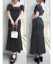 バブルスリーブマーメイドワンピース