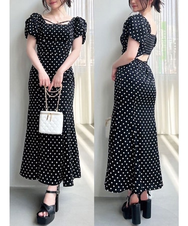 バブルスリーブマーメイドワンピース