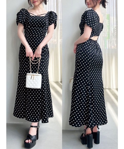 バブルスリーブマーメイドワンピース