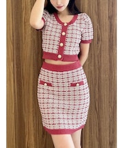 バイカラーニットミニスカート【セットアップ着用可能】