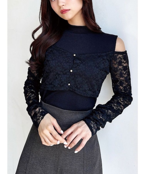 レースアンサンブルカットトップス