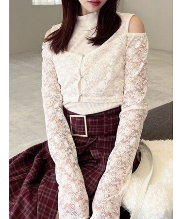 レースアンサンブルカットトップス